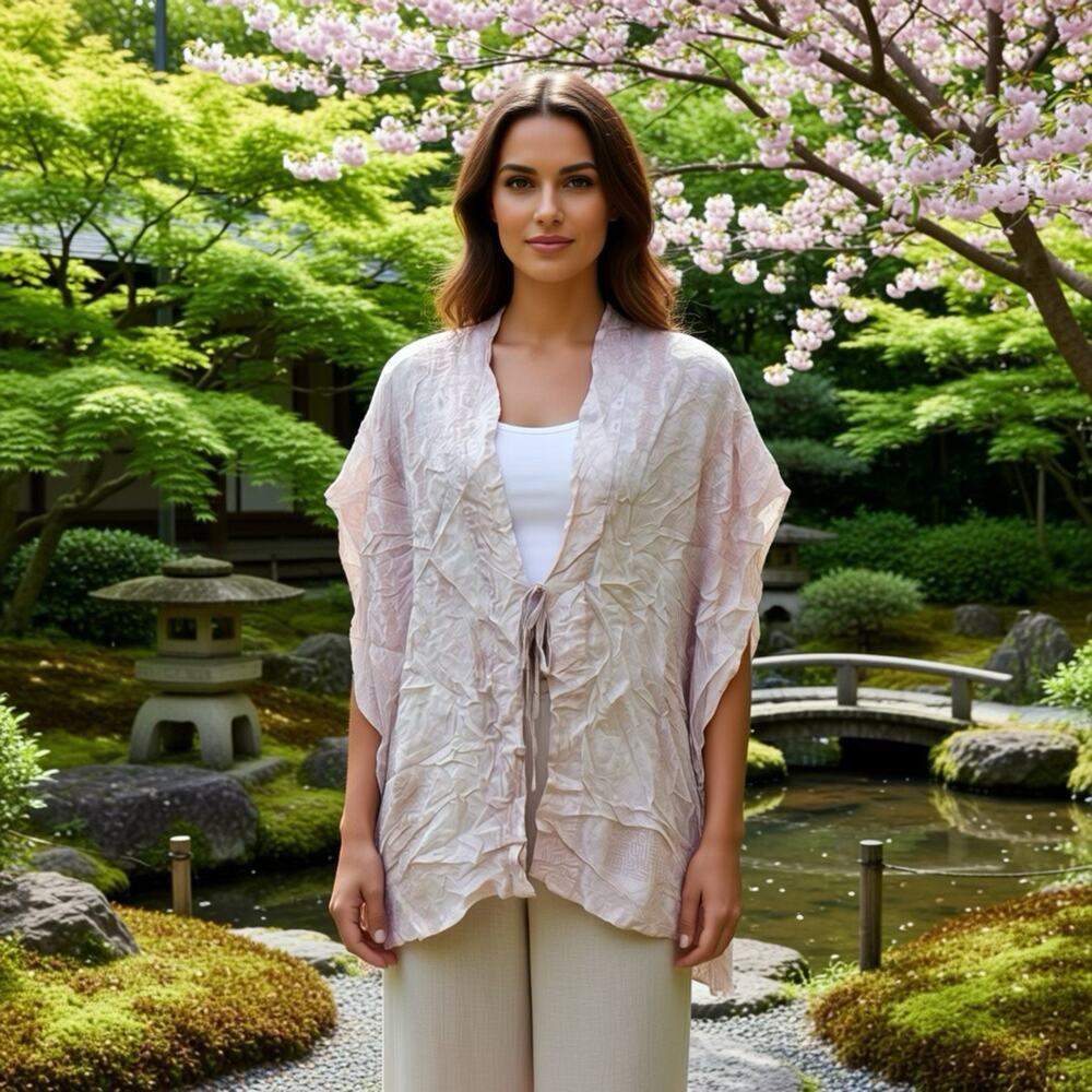 Victoria's Secret OS Boho Soft Swim Cover Up Lounge Tie Front Kimono Topper